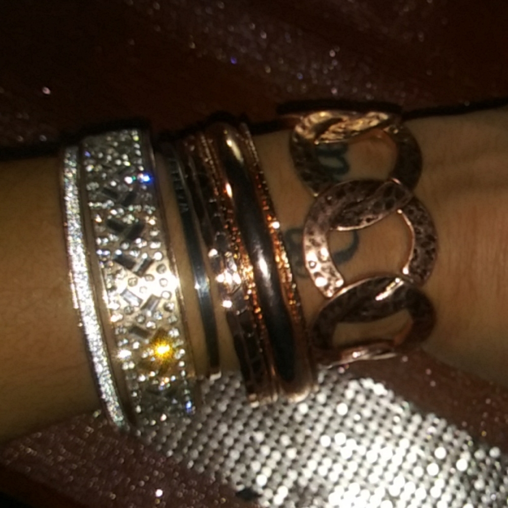 8 set of bracelets bling *Rose Gold*